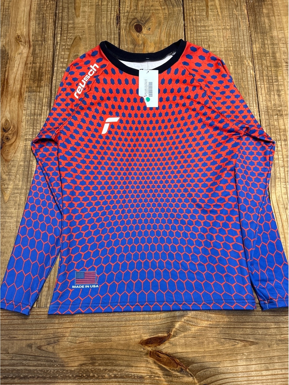 New Reusch Women's Hexicon AM Blue Red Long Sleeve Athletic Shirt Medium
